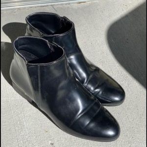 Zara ankle boots with gold metallic accent